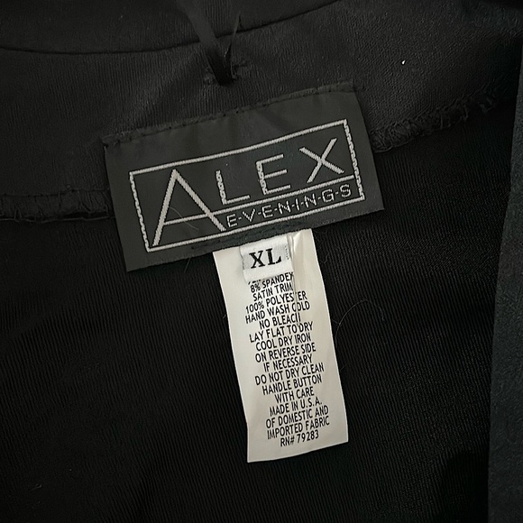 Alex Evenings Gorgeous Black Glittery Floral Evening Jacket Coat **Size XL**🌺🌺 - Picture 5 of 5